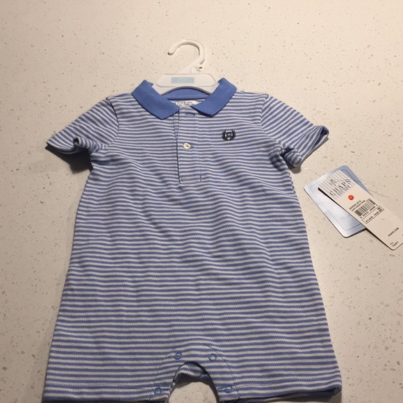 Chaps rugby romper blue white 9m